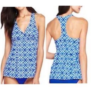 Lands End Tankini Swing Top 2 Modest Batik Tie Dye Beach Swim